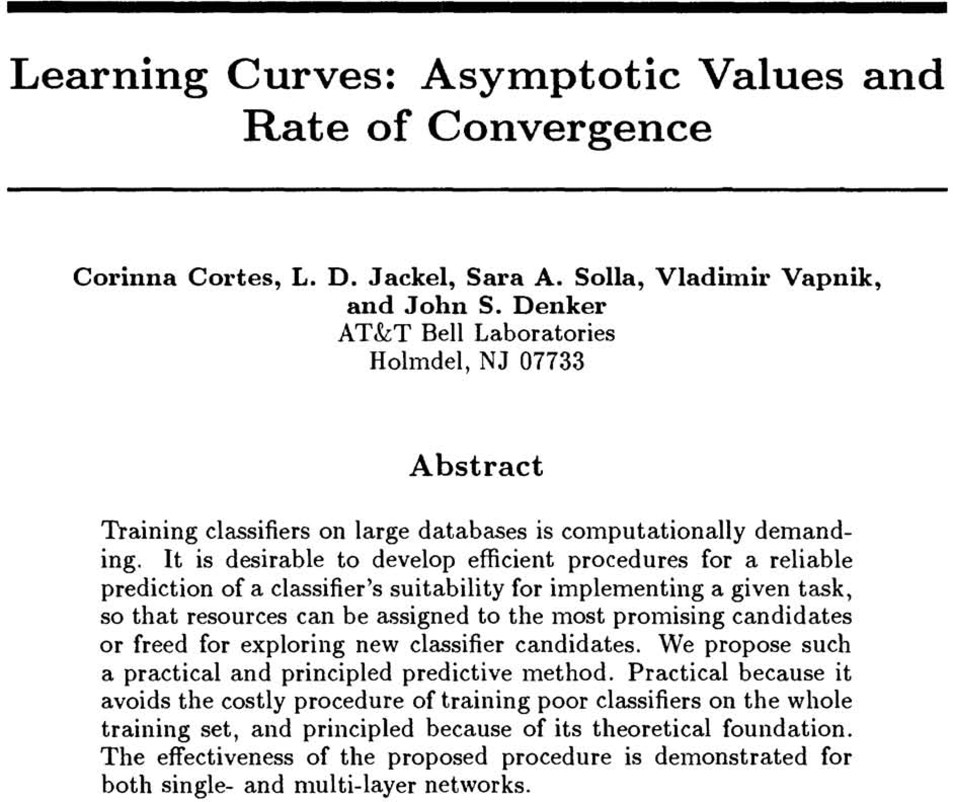 Learning Curves - NeurIPS 1993